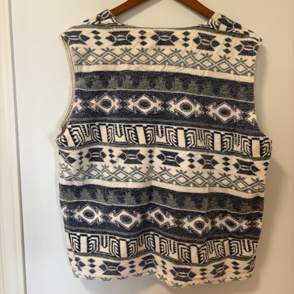 Vintage Union Garment Sweater Vest Size M Made in Hong Kong Patterned Cotton - Picture 9 of 11